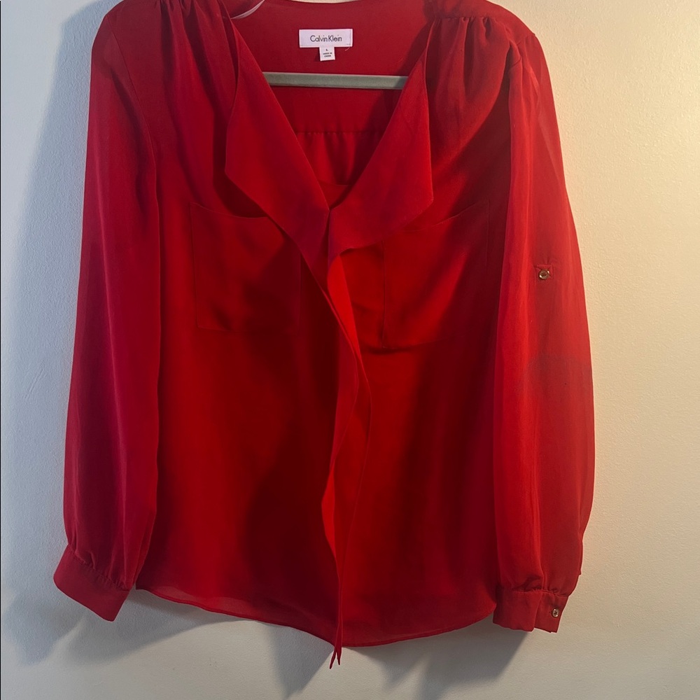 Calvin Klein Vibrant Red Women's Blouse